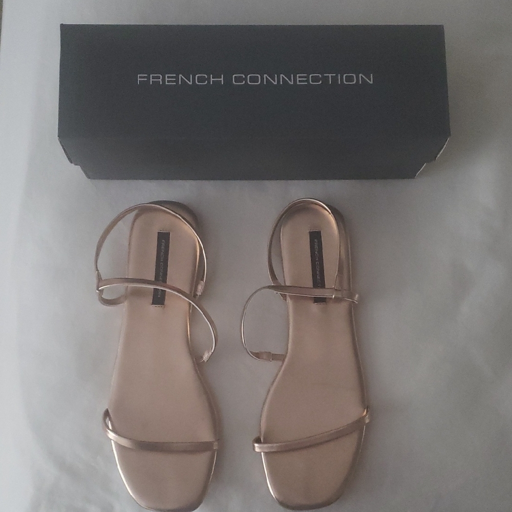 French Connection Women's Metallic Sandals - New In Box